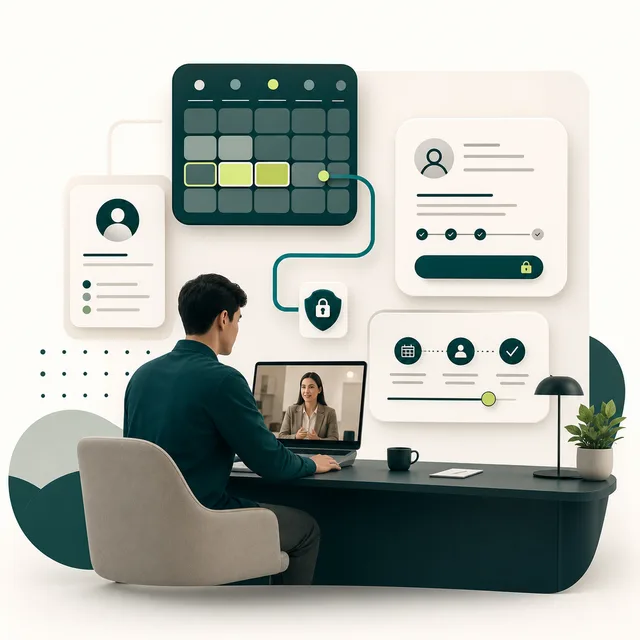 Ilustrasi booking untuk Konsultan, Coach, Psikolog, Tim sales